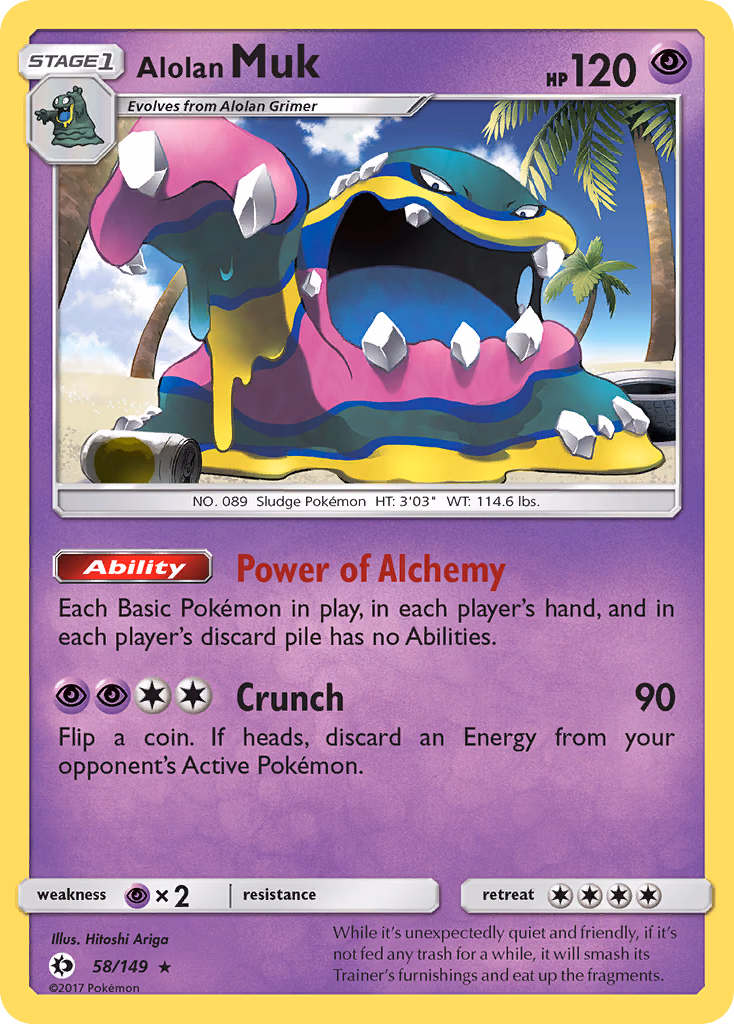 Alolan Muk Pokemon card (58/149, Sun & Moon)