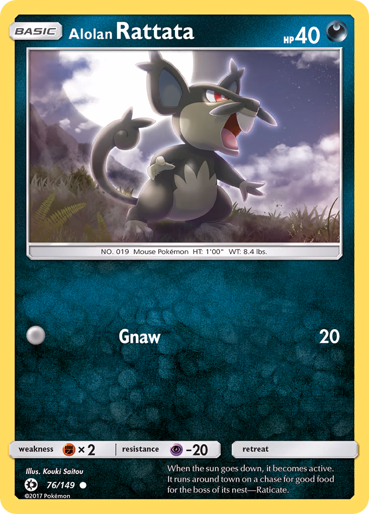 Alolan Rattata Pokemon card (76/149, Sun & Moon)