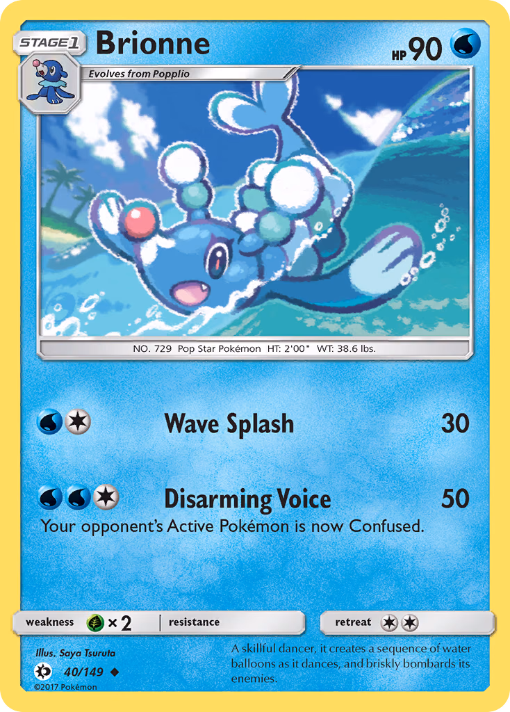 Brionne Pokemon card (40/149, Sun & Moon)