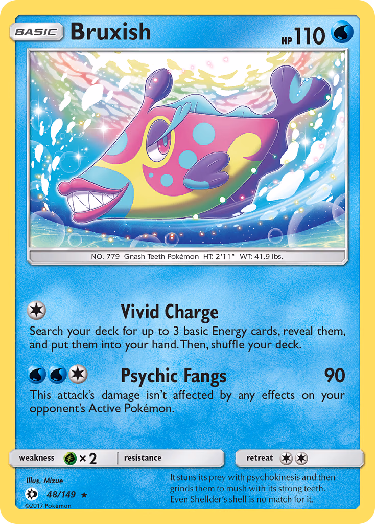 Bruxish Pokemon card (48/149, Sun & Moon)