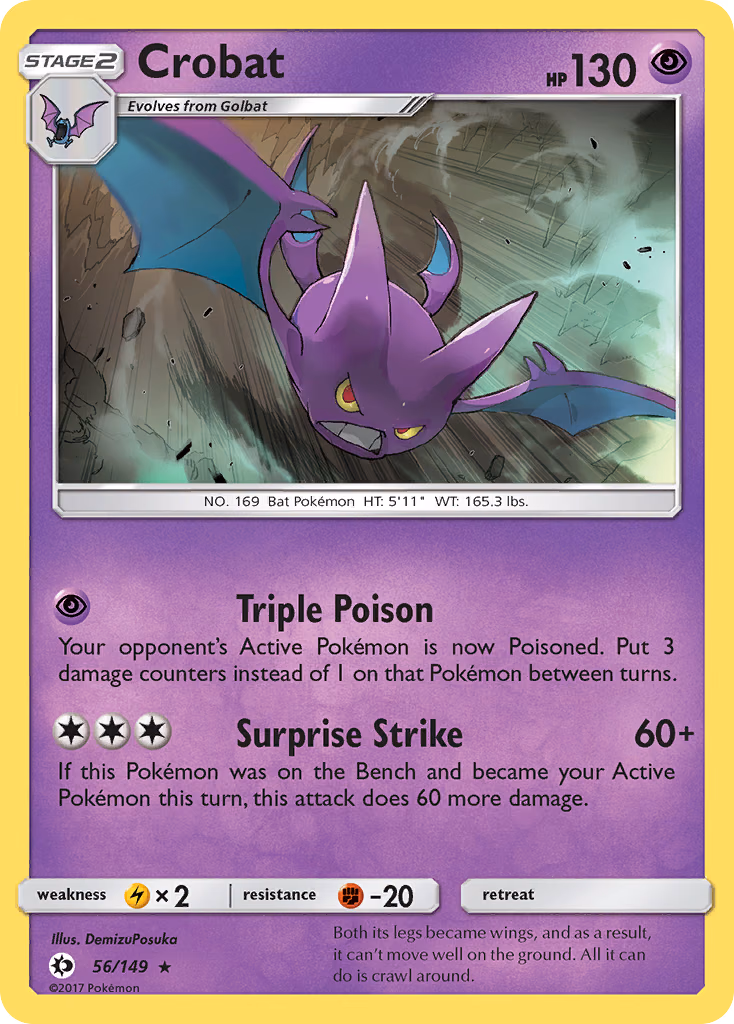 Crobat Pokemon card (56/149, Sun & Moon)