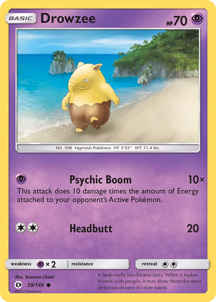 Drowzee Pokemon card (59/149, Sun & Moon)