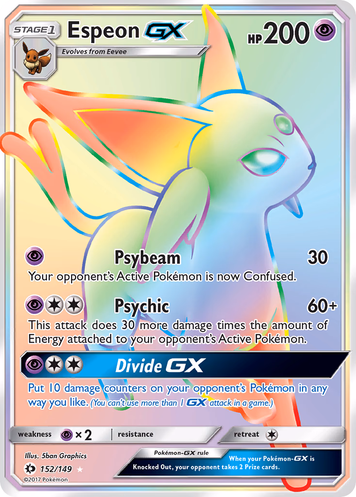 Espeon-GX Pokemon card (152/149, Sun & Moon)