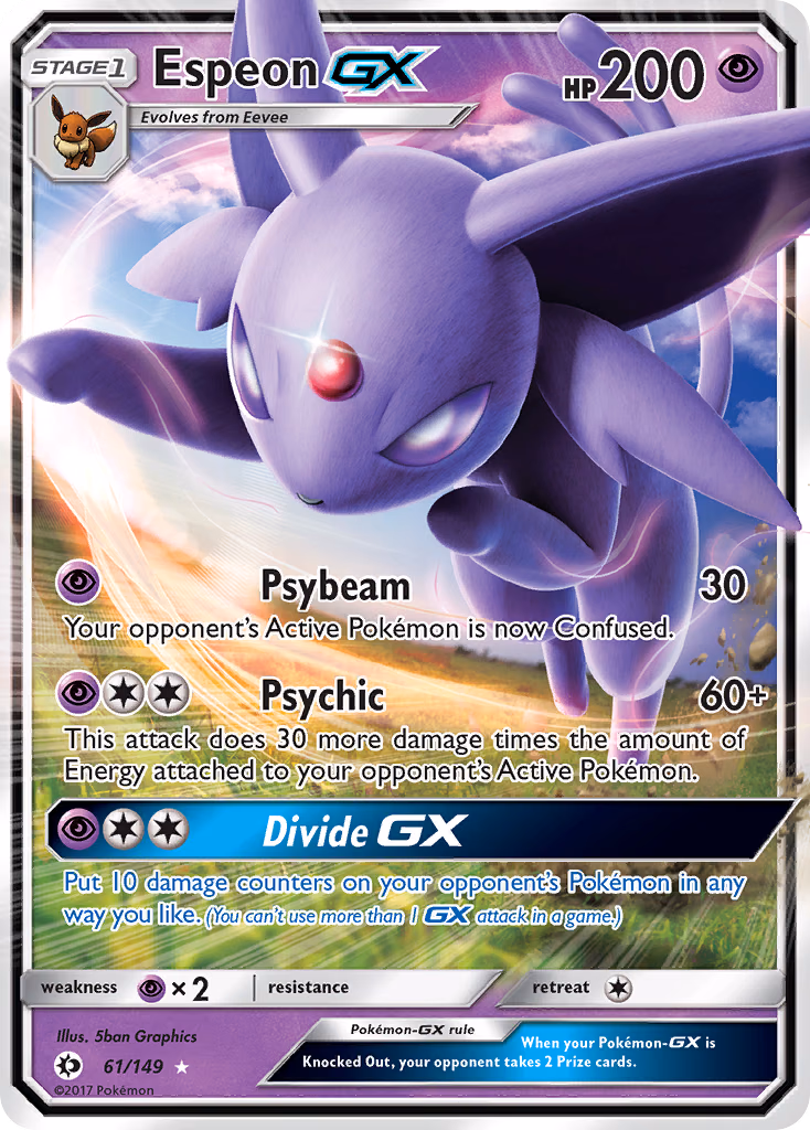 Espeon-GX Pokemon card (61/149, Sun & Moon)