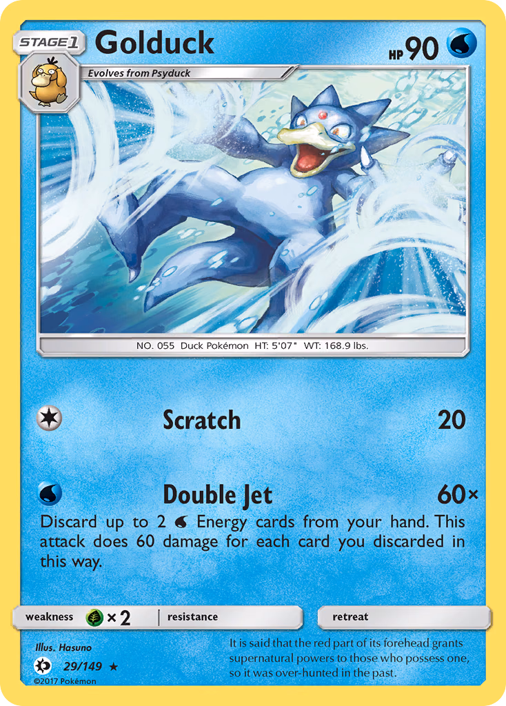 Golduck Pokemon card (29/149, Sun & Moon)
