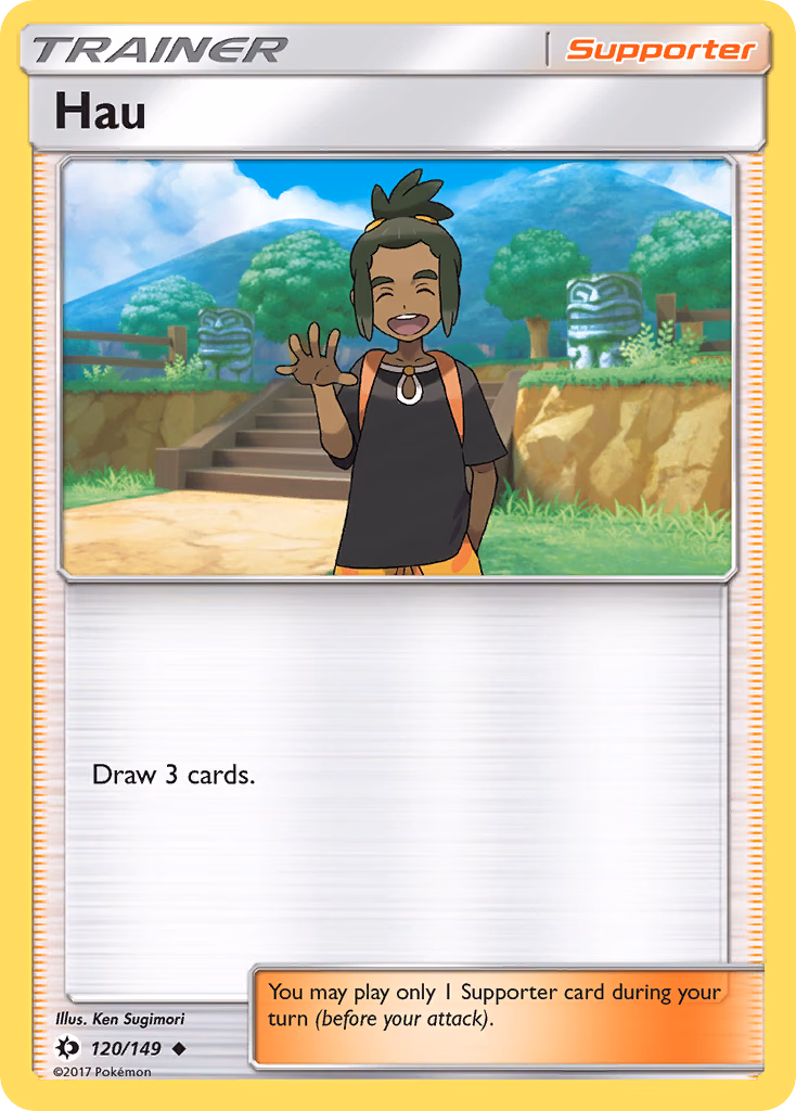 Hau Pokemon card (120/149, Sun & Moon)