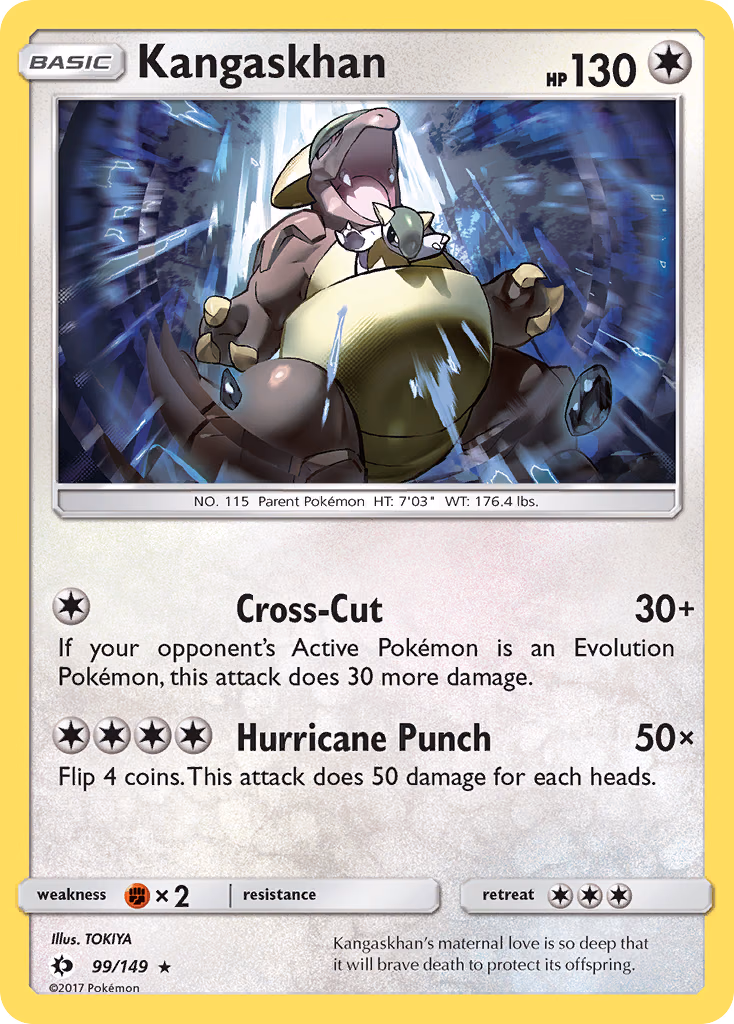 Kangaskhan Pokemon card (99/149, Sun & Moon)