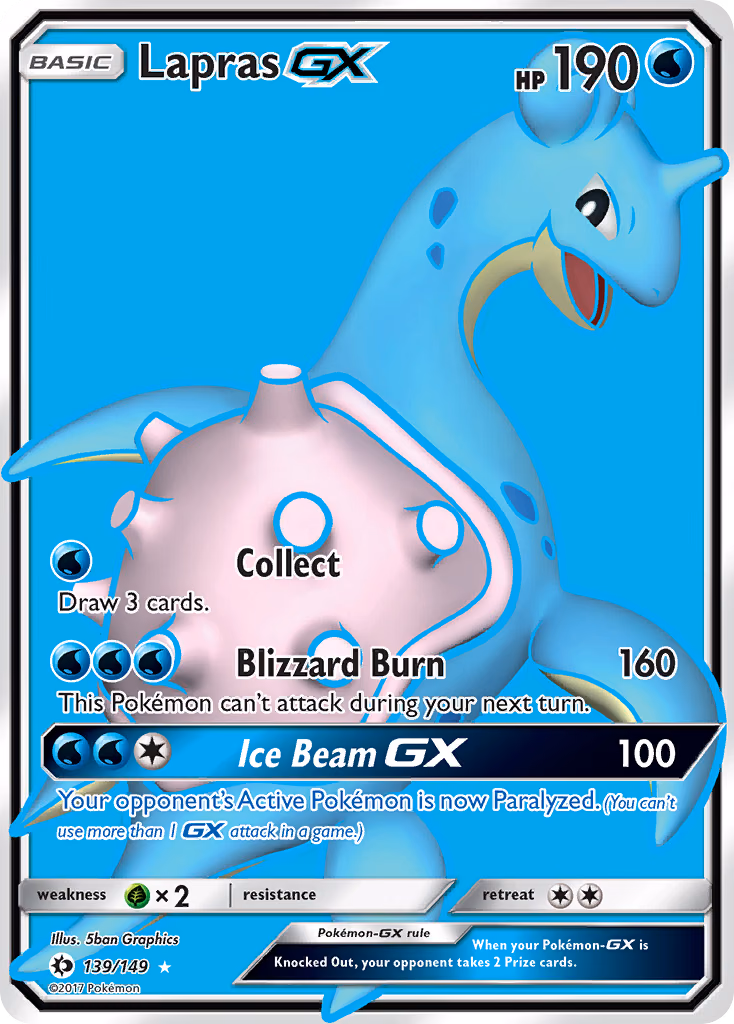 Lapras-GX Pokemon card (139/149, Sun & Moon)