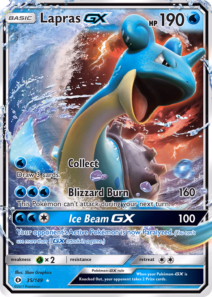 Lapras-GX Pokemon card (35/149, Sun & Moon)