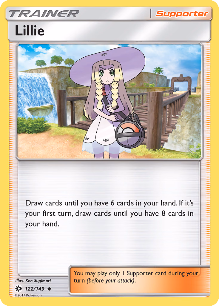 Lillie Pokemon card (122/149, Sun & Moon)