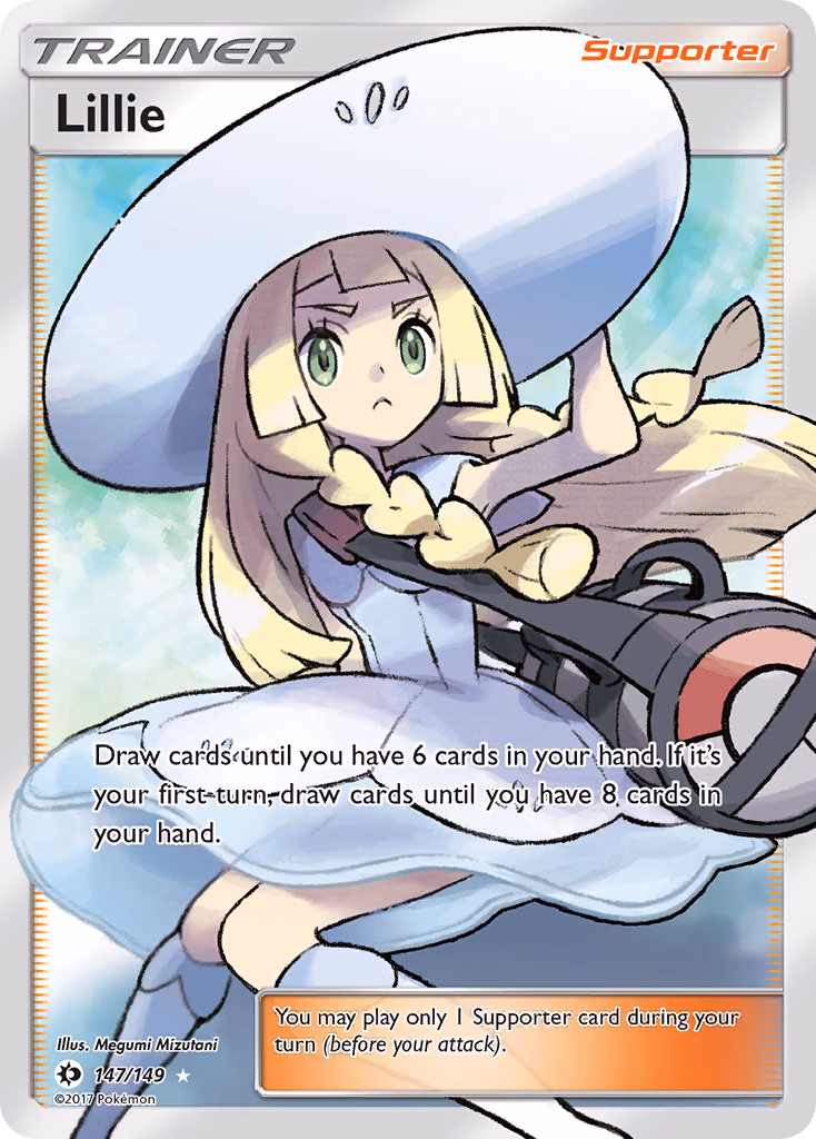 Lillie Pokemon card (147/149, Sun & Moon)
