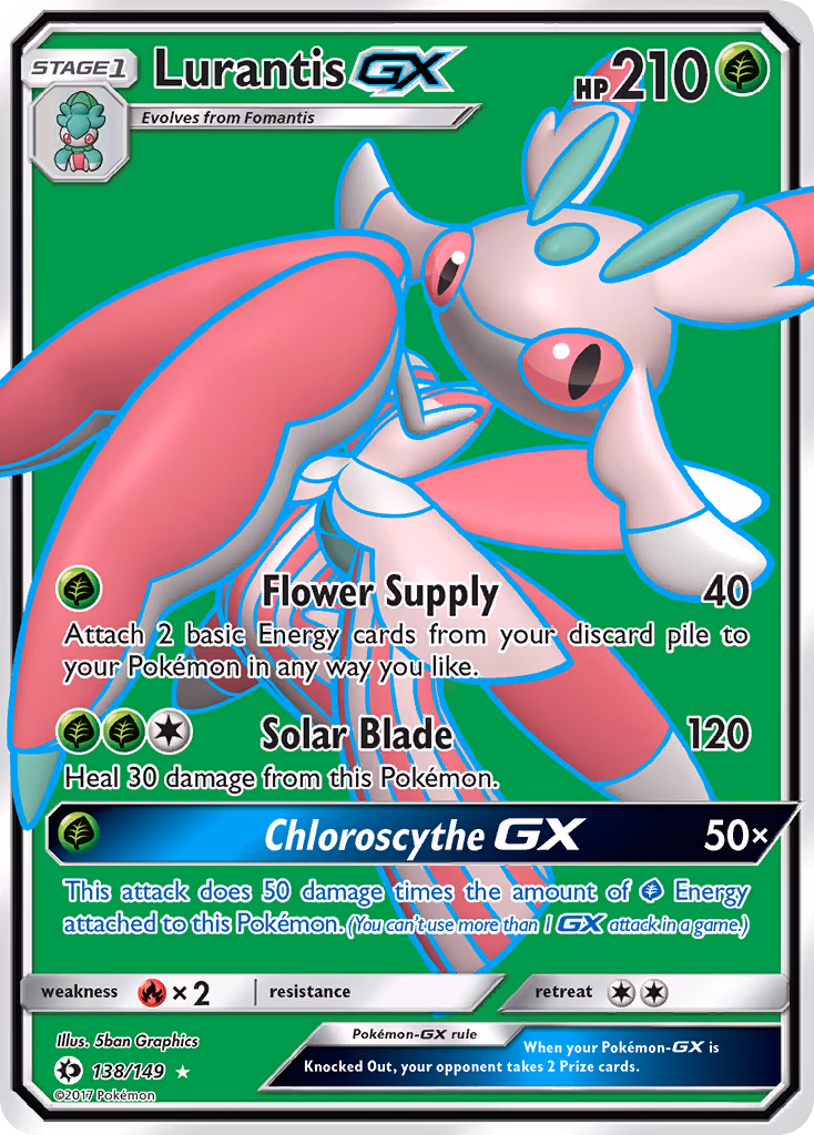 Lurantis-GX Pokemon card (138/149, Sun & Moon)