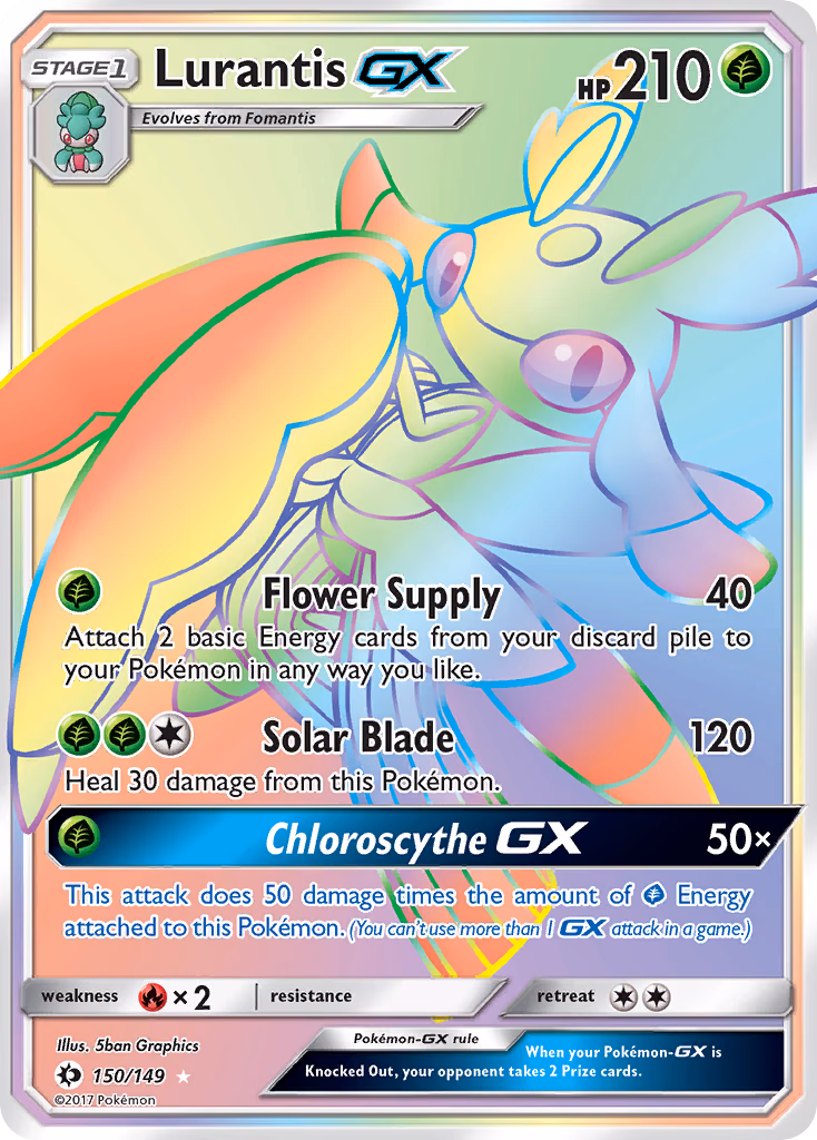Lurantis-GX Pokemon card (150/149, Sun & Moon)
