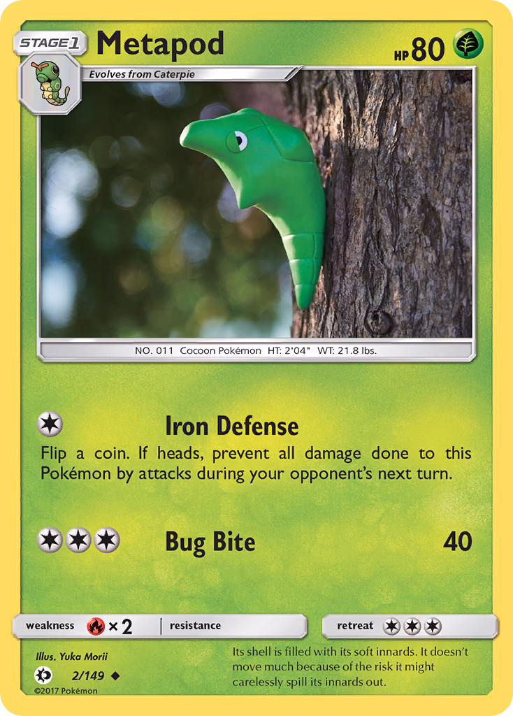 Metapod Pokemon card (2/149, Sun & Moon)