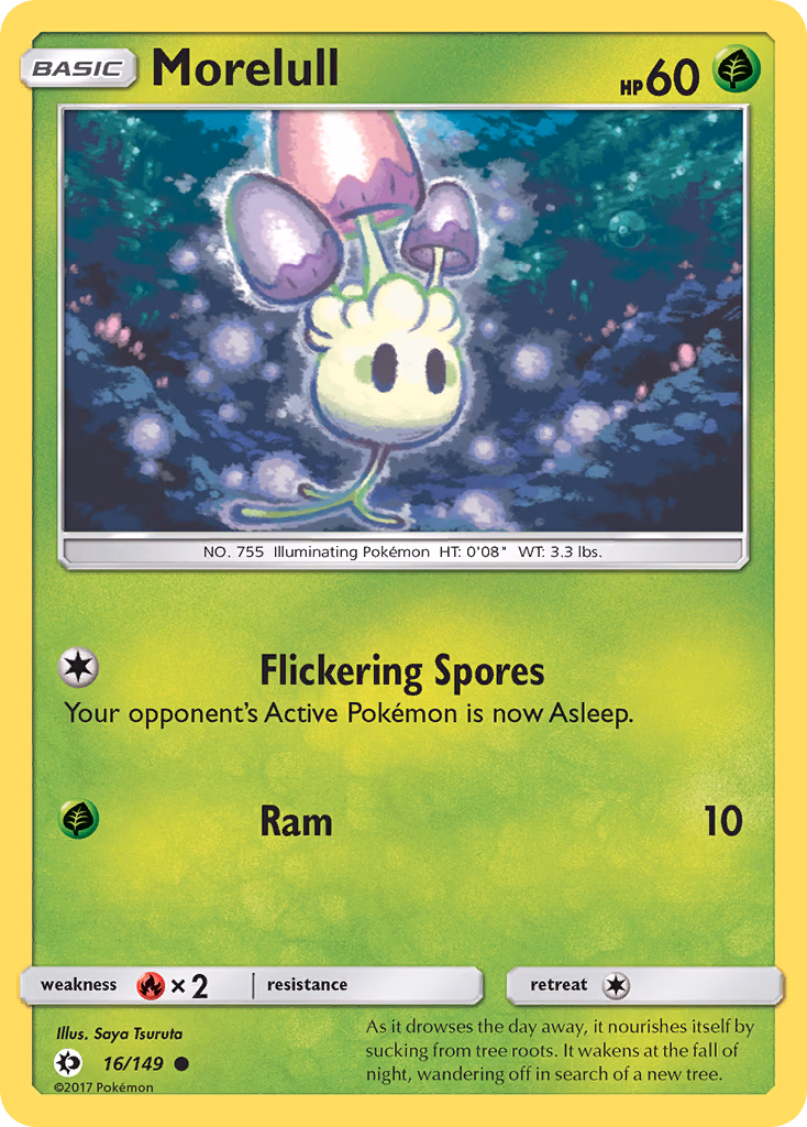 Morelull Pokemon card (16/149, Sun & Moon)