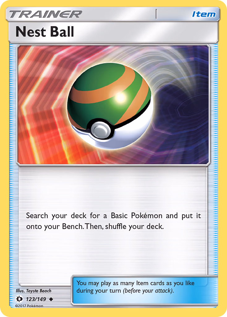 Nest Ball Pokemon card (123/149, Sun & Moon)
