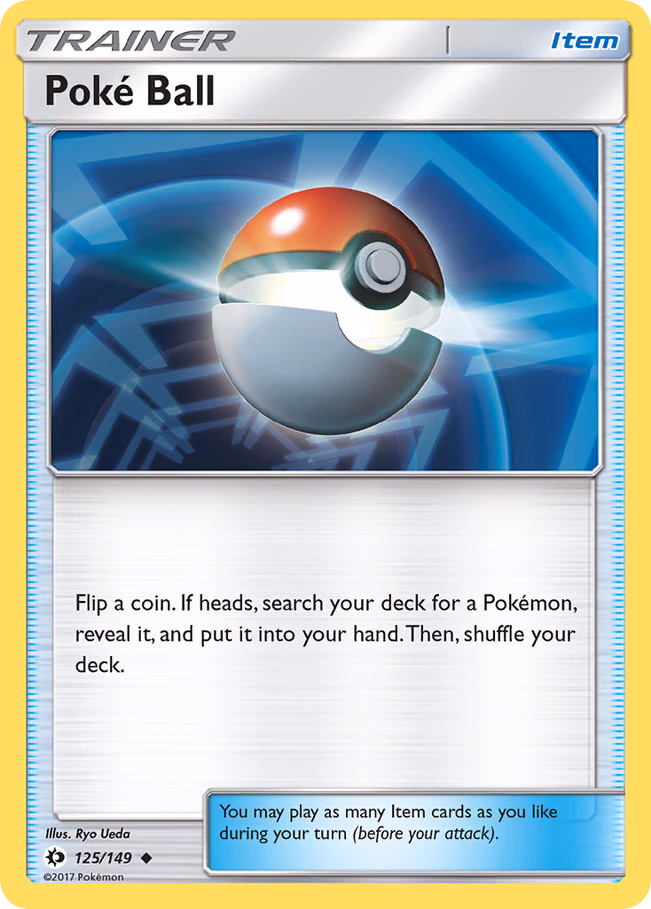 Poké Ball Pokemon card (125/149, Sun & Moon)