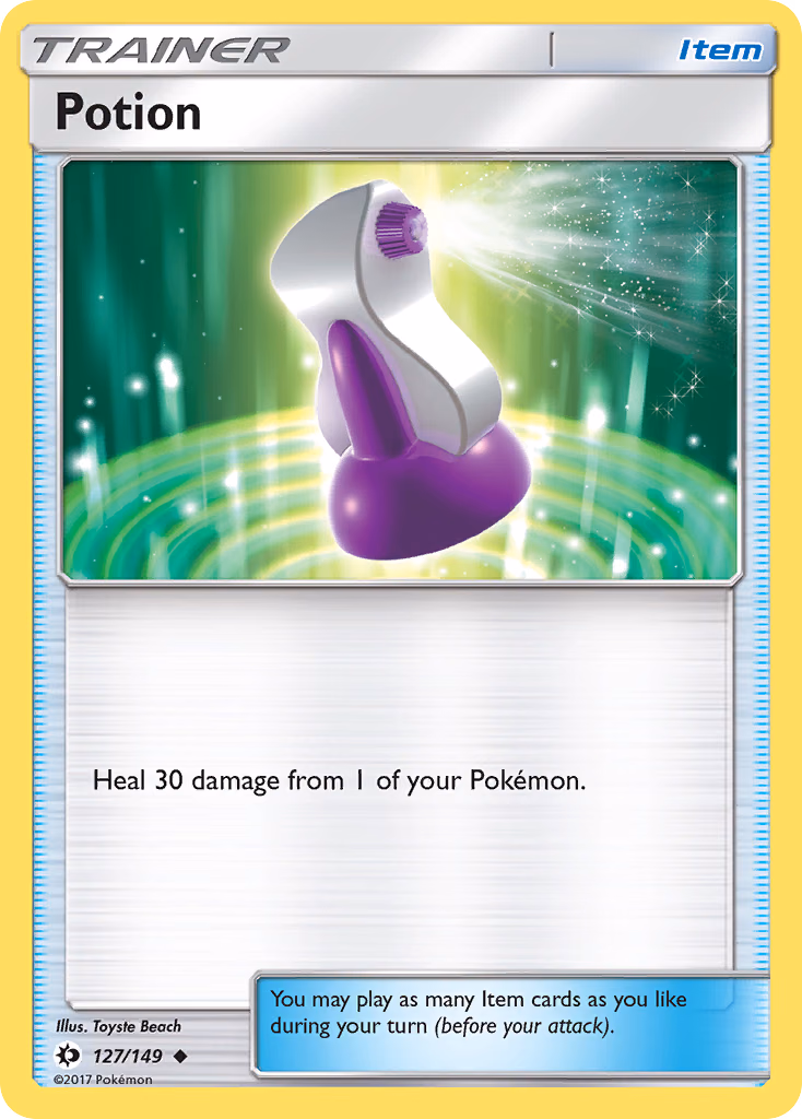 Potion Pokemon card (127/149, Sun & Moon)