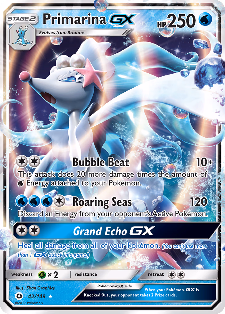 Primarina-GX Pokemon card (42/149, Sun & Moon)