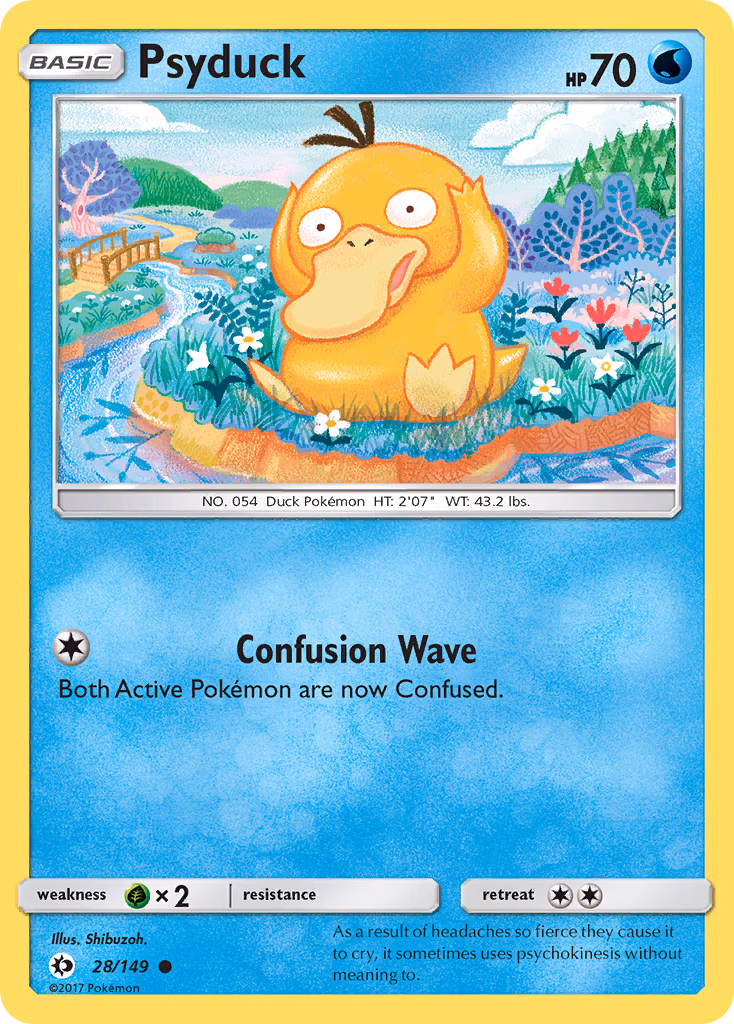 Psyduck Pokemon card (28/149, Sun & Moon)
