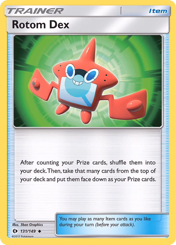 Rotom Dex Pokemon card (131/149, Sun & Moon)