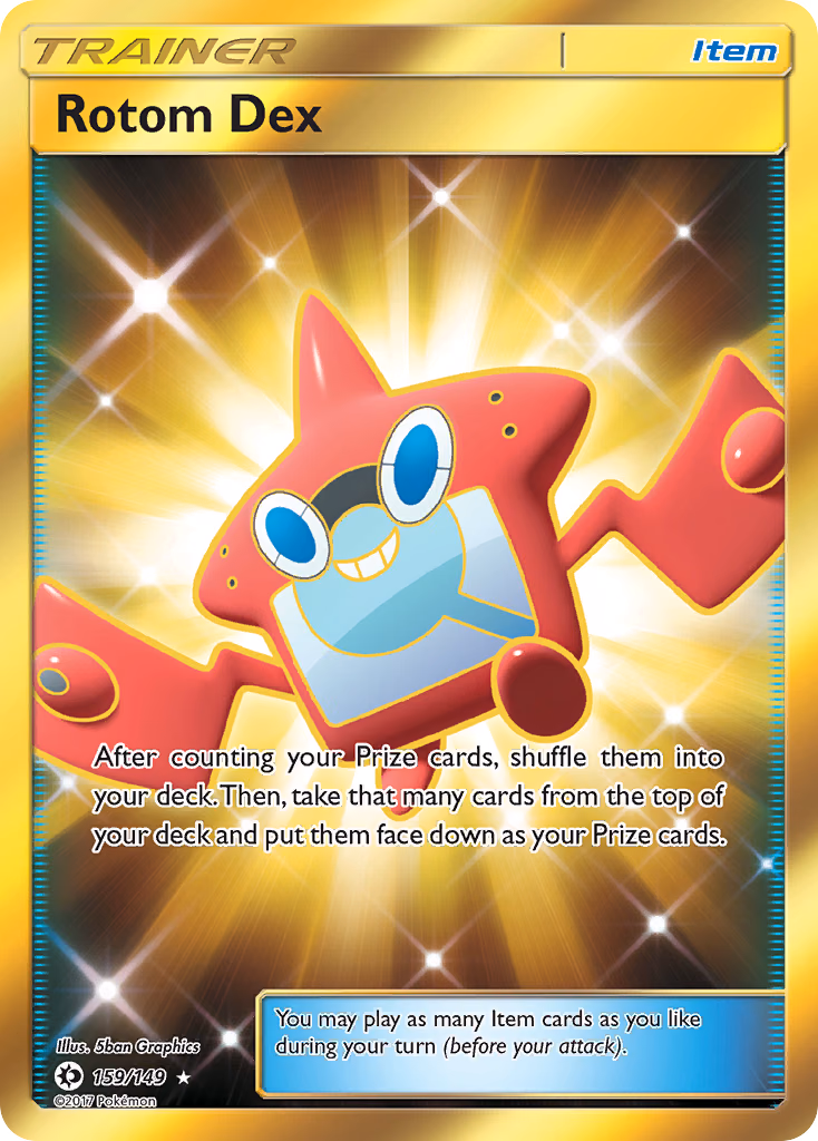 Rotom Dex Pokemon card (159/149, Sun & Moon)