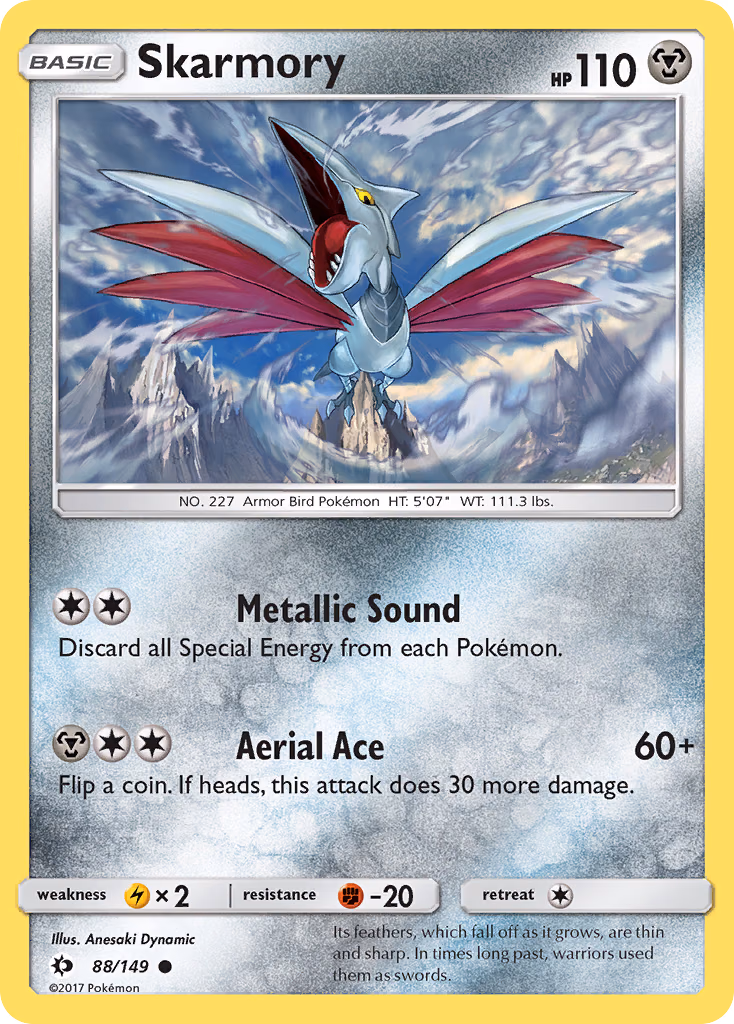 Skarmory Pokemon card (88/149, Sun & Moon)