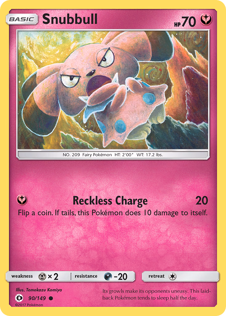 Snubbull Pokemon card (90/149, Sun & Moon)