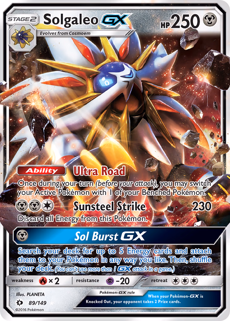 Solgaleo-GX Pokemon card (89/149, Sun & Moon)