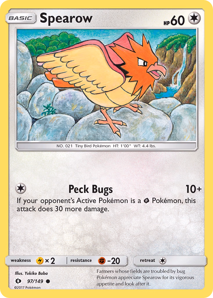 Spearow Pokemon card (97/149, Sun & Moon)