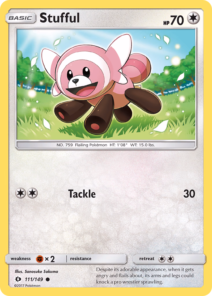 Stufful Pokemon card (111/149, Sun & Moon)