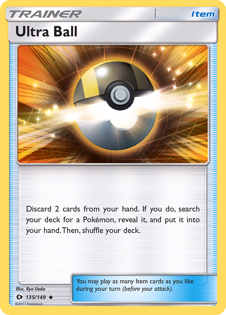 Ultra Ball Pokemon card (135/149, Sun & Moon)