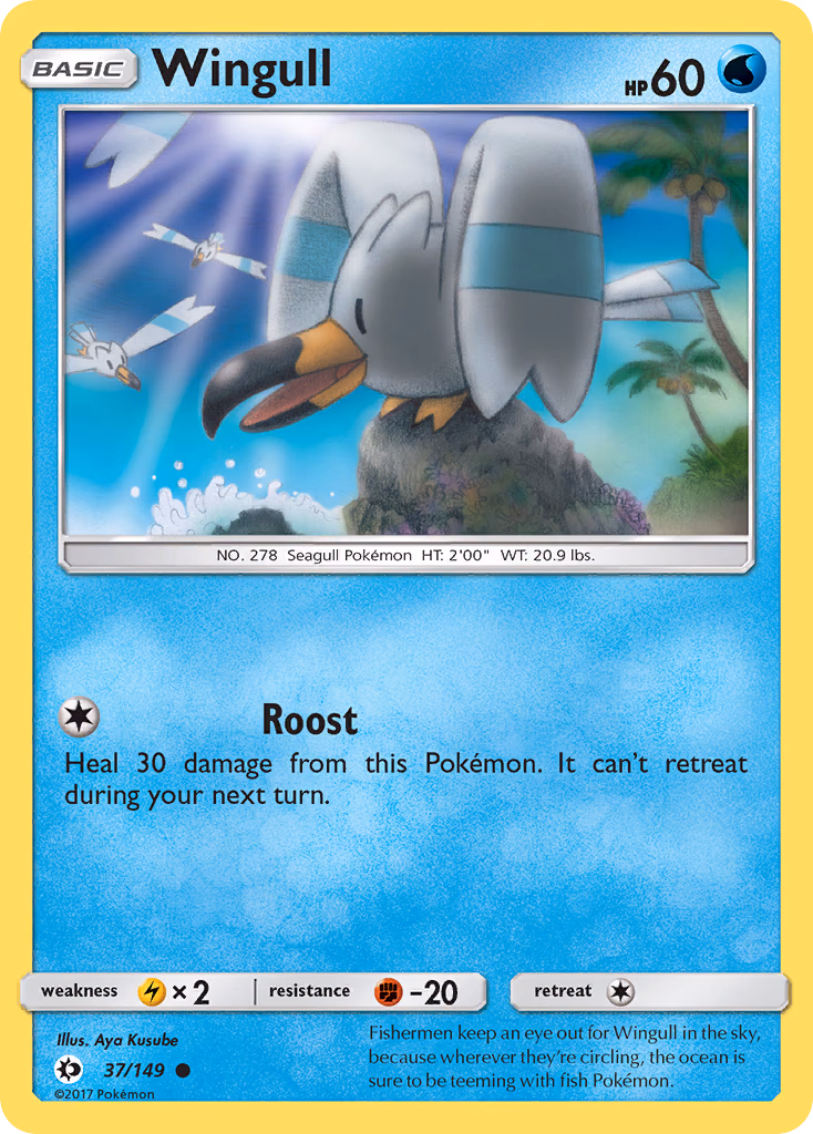 Wingull Pokemon card (37/149, Sun & Moon)