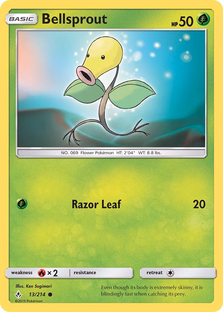 Bellsprout Pokemon card (13/214, Unbroken Bonds)
