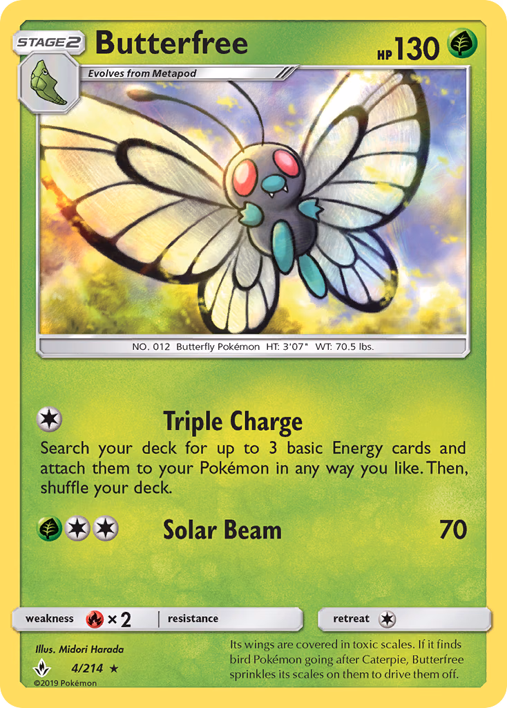 Butterfree Pokemon card (4/214, Unbroken Bonds)