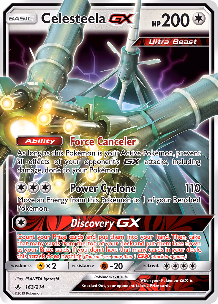 Celesteela-GX Pokemon card (163/214, Unbroken Bonds)