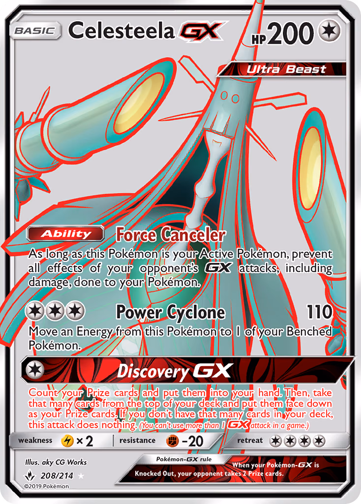 Celesteela-GX Pokemon card (208/214, Unbroken Bonds)