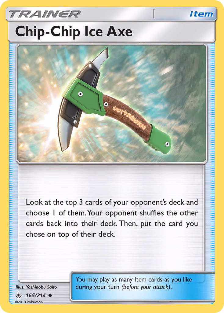 Chip-Chip Ice Axe Pokemon card (165/214, Unbroken Bonds)