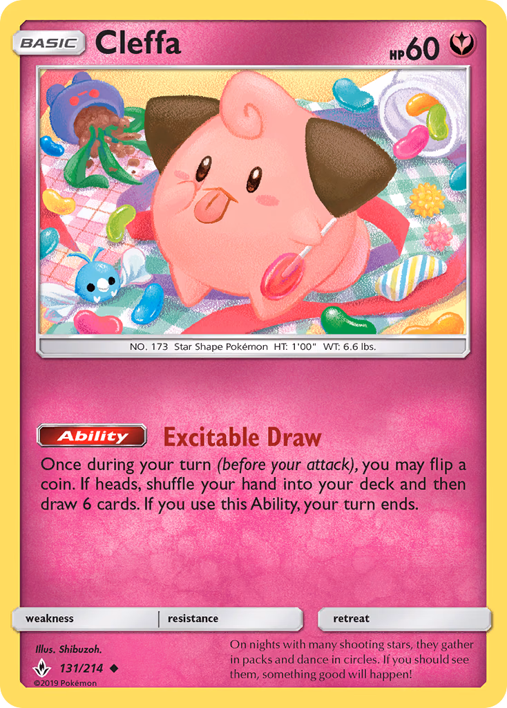 Cleffa Pokemon card (131/214, Unbroken Bonds)