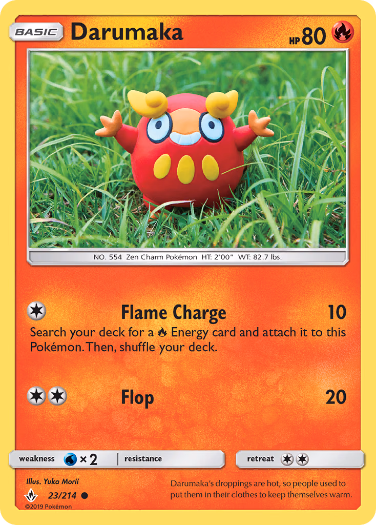 Darumaka Pokemon card (23/214, Unbroken Bonds)