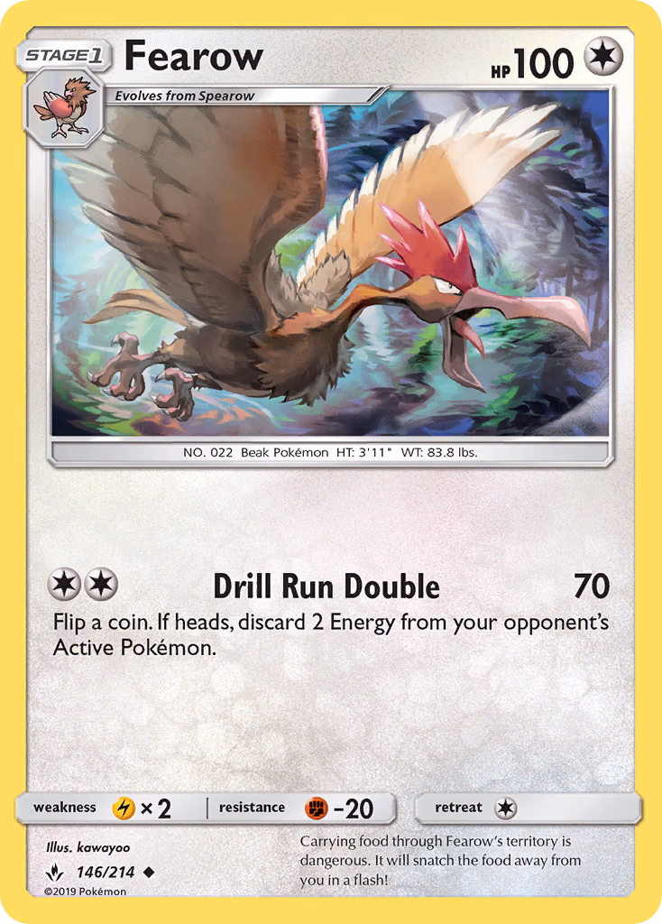 Fearow Pokemon card (146/214, Unbroken Bonds)