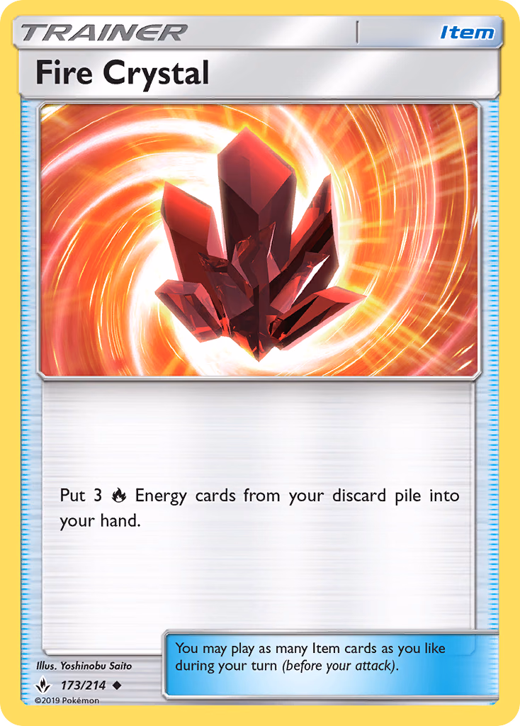 Fire Crystal Pokemon card (173/214, Unbroken Bonds)