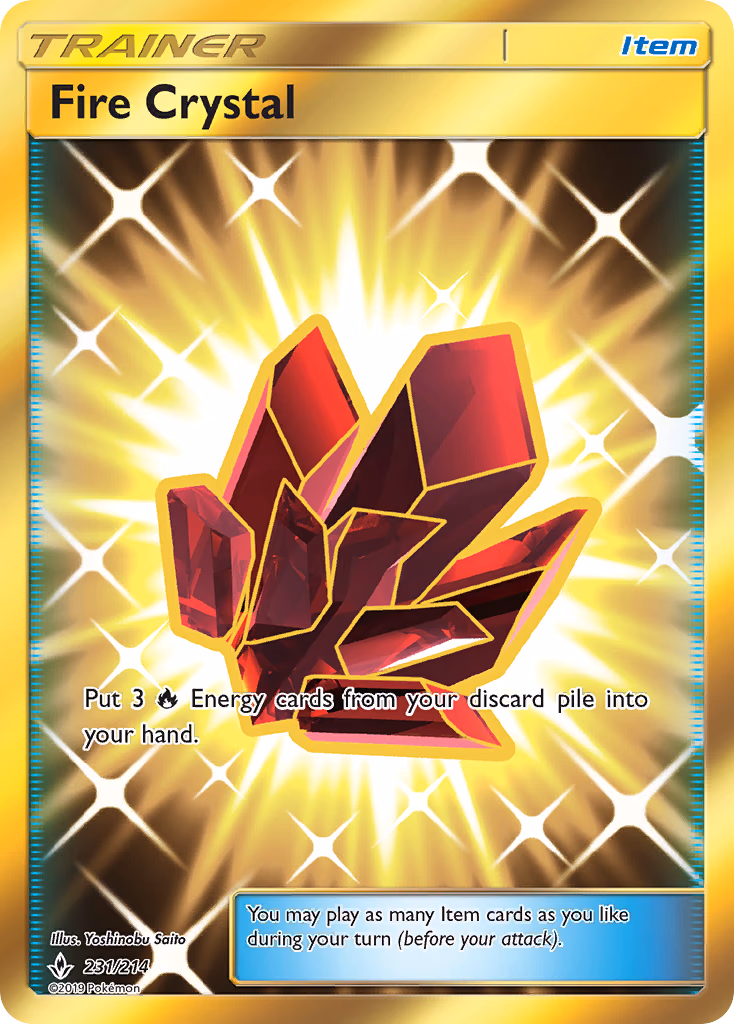 Fire Crystal Pokemon card (231/214, Unbroken Bonds)