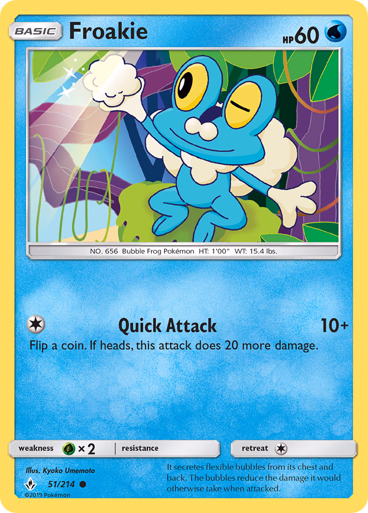 Froakie Pokemon card (51/214, Unbroken Bonds)