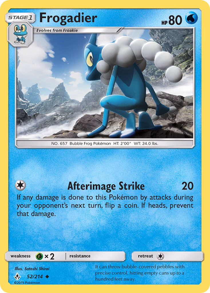 Frogadier Pokemon card (52/214, Unbroken Bonds)