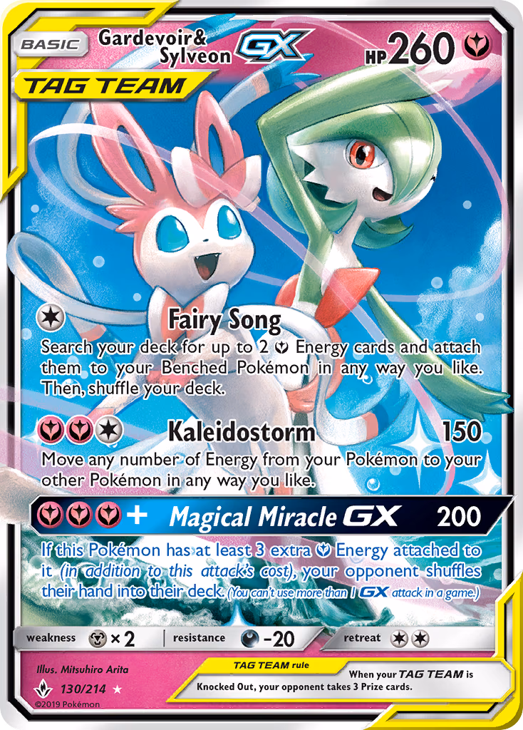 Gardevoir & Sylveon-GX Pokemon card (130/214, Unbroken Bonds)