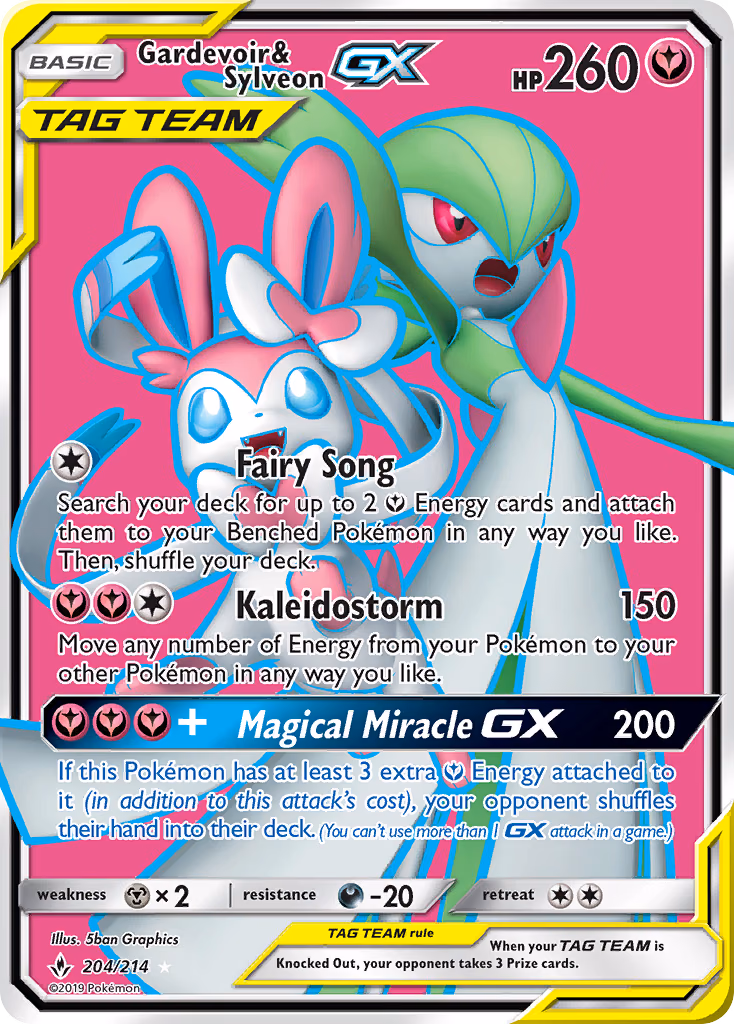 Gardevoir & Sylveon-GX Pokemon card (204/214, Unbroken Bonds)