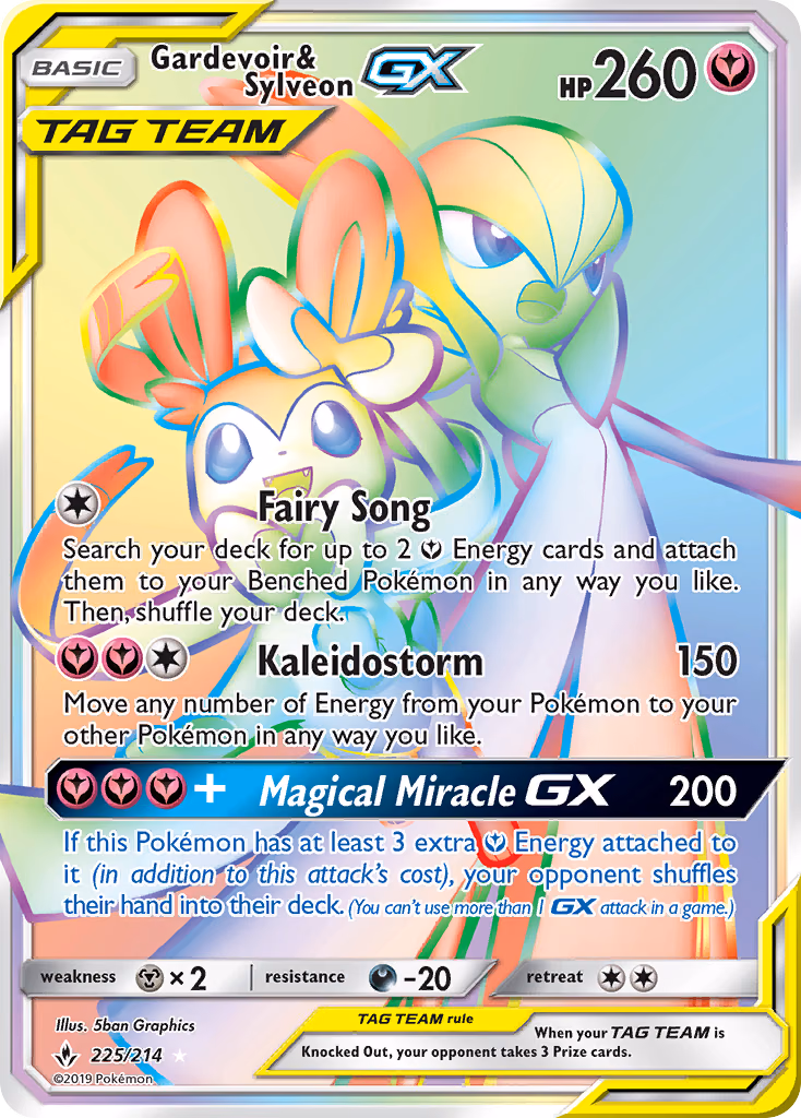 Gardevoir & Sylveon-GX Pokemon card (225/214, Unbroken Bonds)