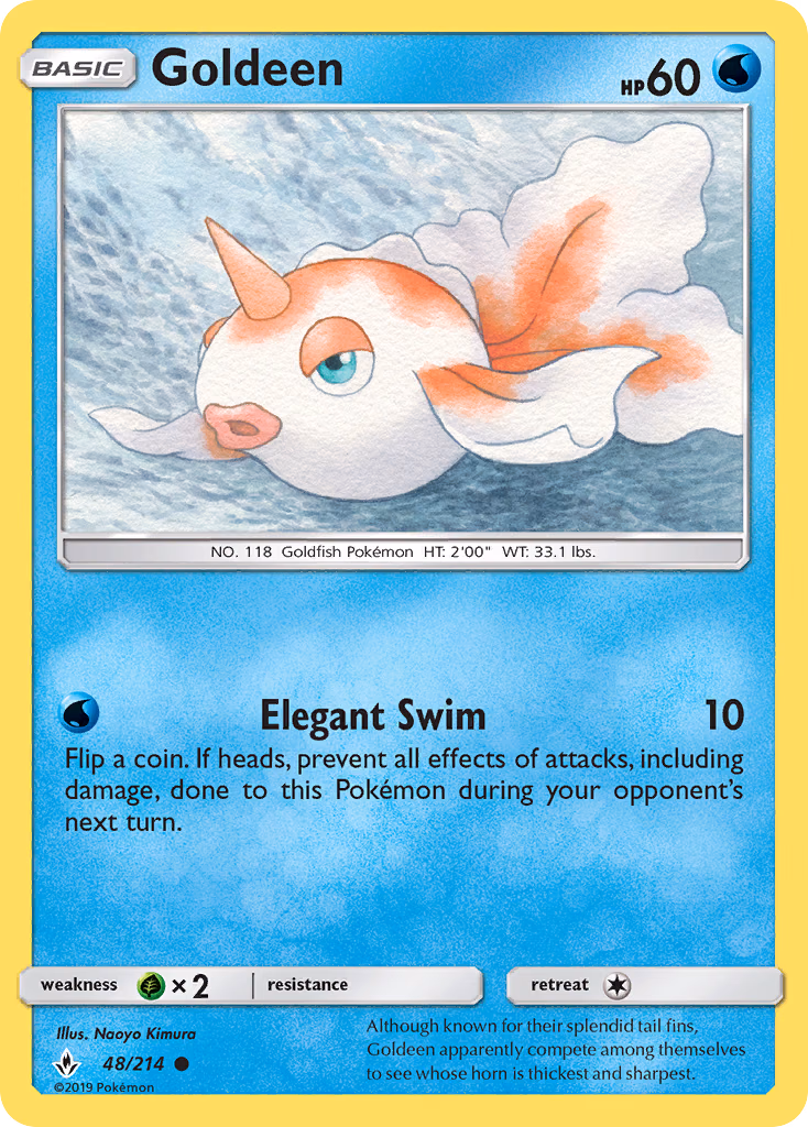 Goldeen Pokemon card (48/214, Unbroken Bonds)