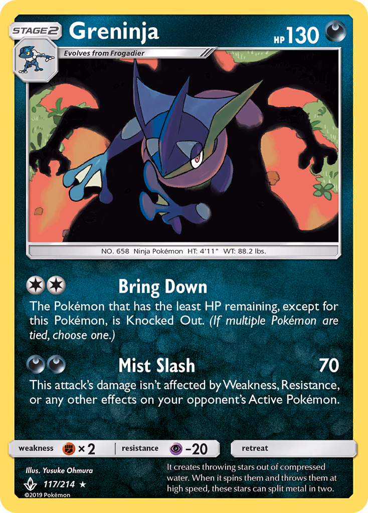 Greninja Pokemon card (117/214, Unbroken Bonds)